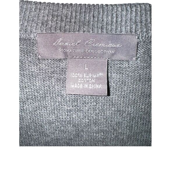 Gray Daniel Cremieux Pima Cotton V Neck Sweater Vest Size L - Picture 2 of 6
